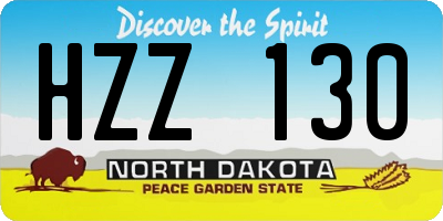 ND license plate HZZ130