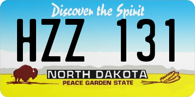 ND license plate HZZ131
