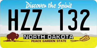 ND license plate HZZ132