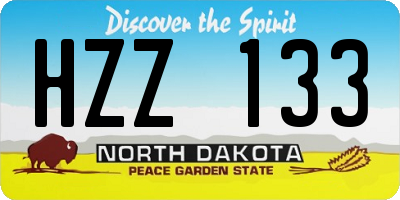 ND license plate HZZ133