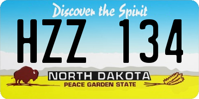 ND license plate HZZ134
