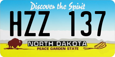 ND license plate HZZ137