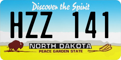 ND license plate HZZ141