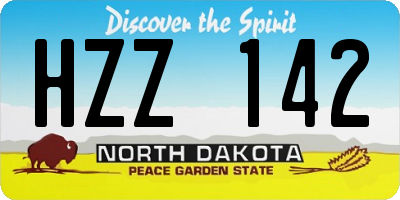 ND license plate HZZ142