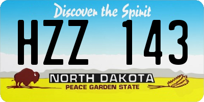 ND license plate HZZ143