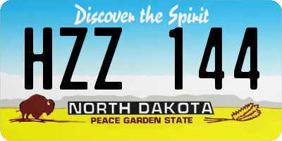 ND license plate HZZ144
