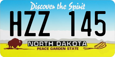 ND license plate HZZ145