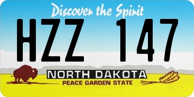 ND license plate HZZ147