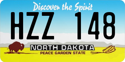 ND license plate HZZ148