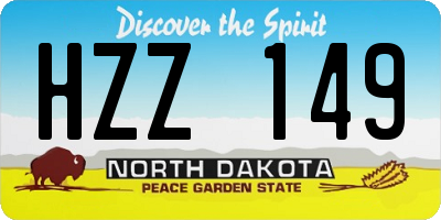 ND license plate HZZ149