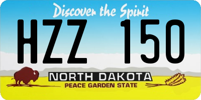 ND license plate HZZ150