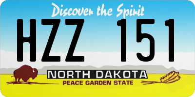 ND license plate HZZ151
