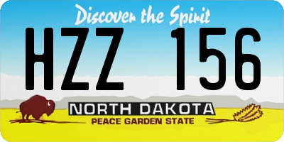 ND license plate HZZ156