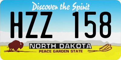 ND license plate HZZ158