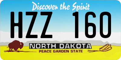 ND license plate HZZ160