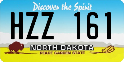 ND license plate HZZ161