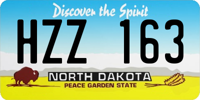 ND license plate HZZ163
