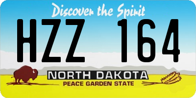 ND license plate HZZ164