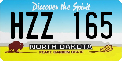 ND license plate HZZ165
