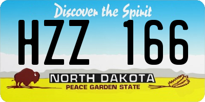 ND license plate HZZ166