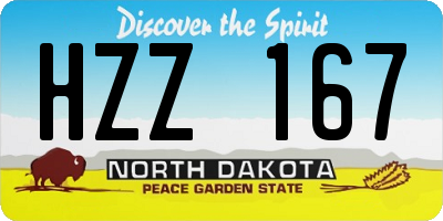 ND license plate HZZ167