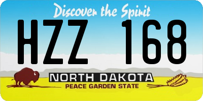 ND license plate HZZ168