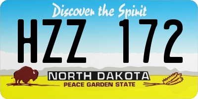 ND license plate HZZ172