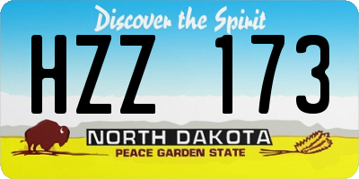 ND license plate HZZ173