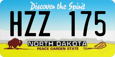 ND license plate HZZ175