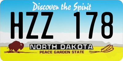 ND license plate HZZ178