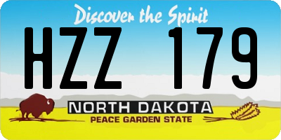 ND license plate HZZ179