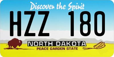 ND license plate HZZ180