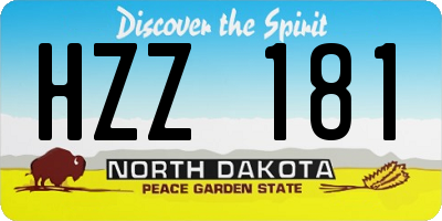 ND license plate HZZ181