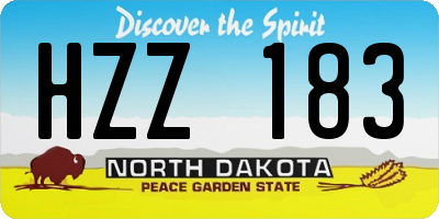 ND license plate HZZ183