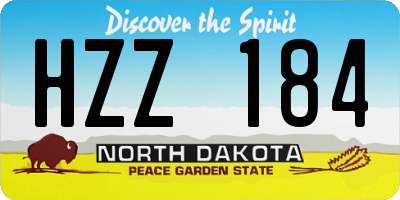 ND license plate HZZ184