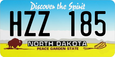 ND license plate HZZ185