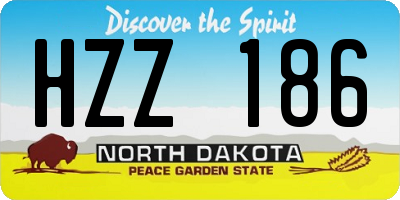 ND license plate HZZ186