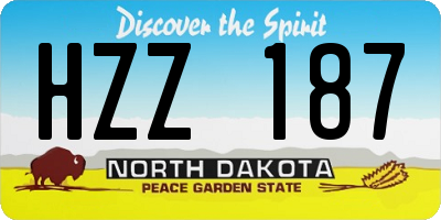 ND license plate HZZ187