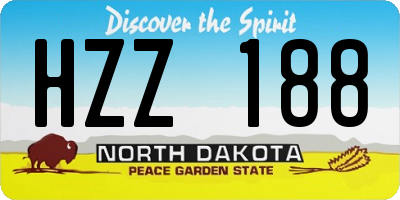 ND license plate HZZ188