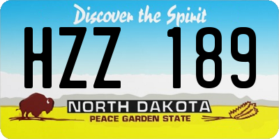 ND license plate HZZ189