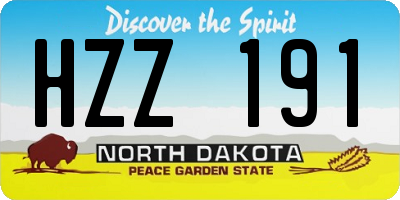 ND license plate HZZ191