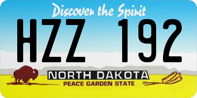 ND license plate HZZ192