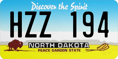 ND license plate HZZ194