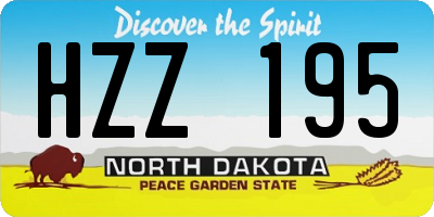 ND license plate HZZ195