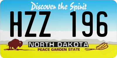 ND license plate HZZ196