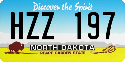ND license plate HZZ197