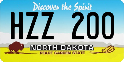 ND license plate HZZ200