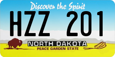 ND license plate HZZ201