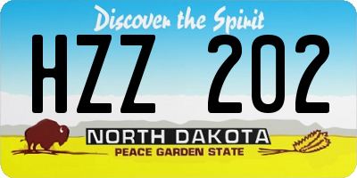 ND license plate HZZ202