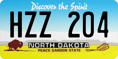 ND license plate HZZ204